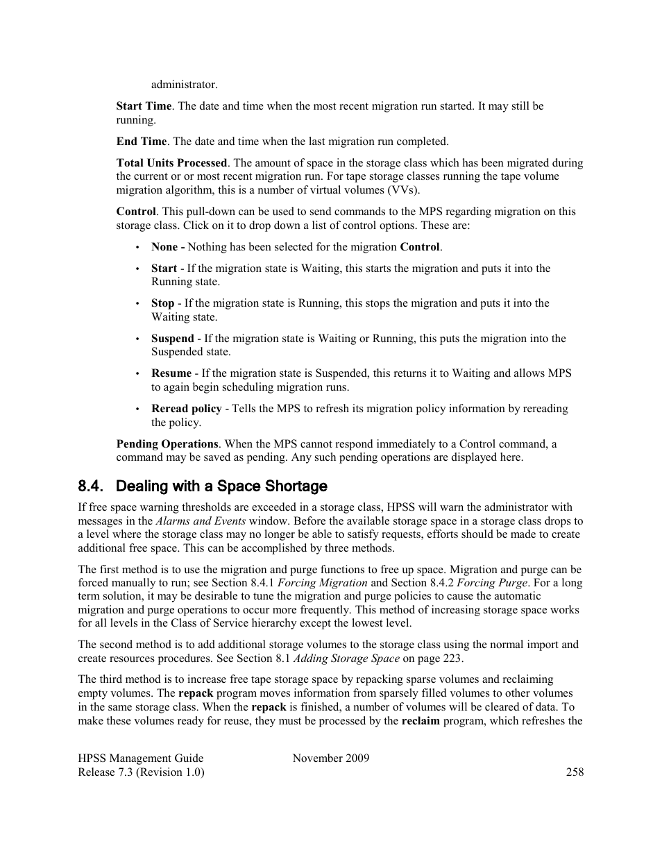 Dealing with a space shortage | IBM RELEASE 7.3 User Manual | Page 258 / 388
