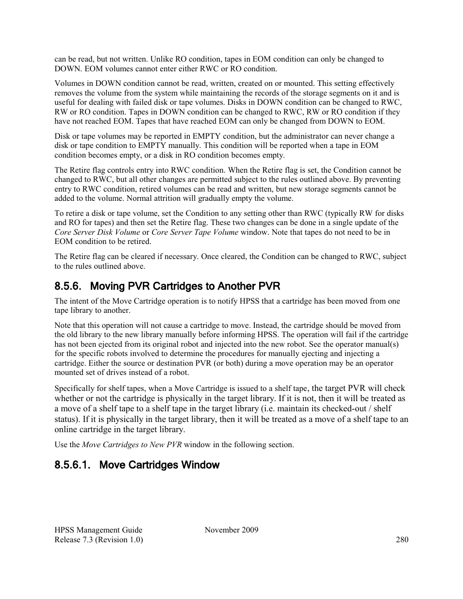Moving pvr cartridges to another pvr, Move cartridges window | IBM RELEASE 7.3 User Manual | Page 280 / 388