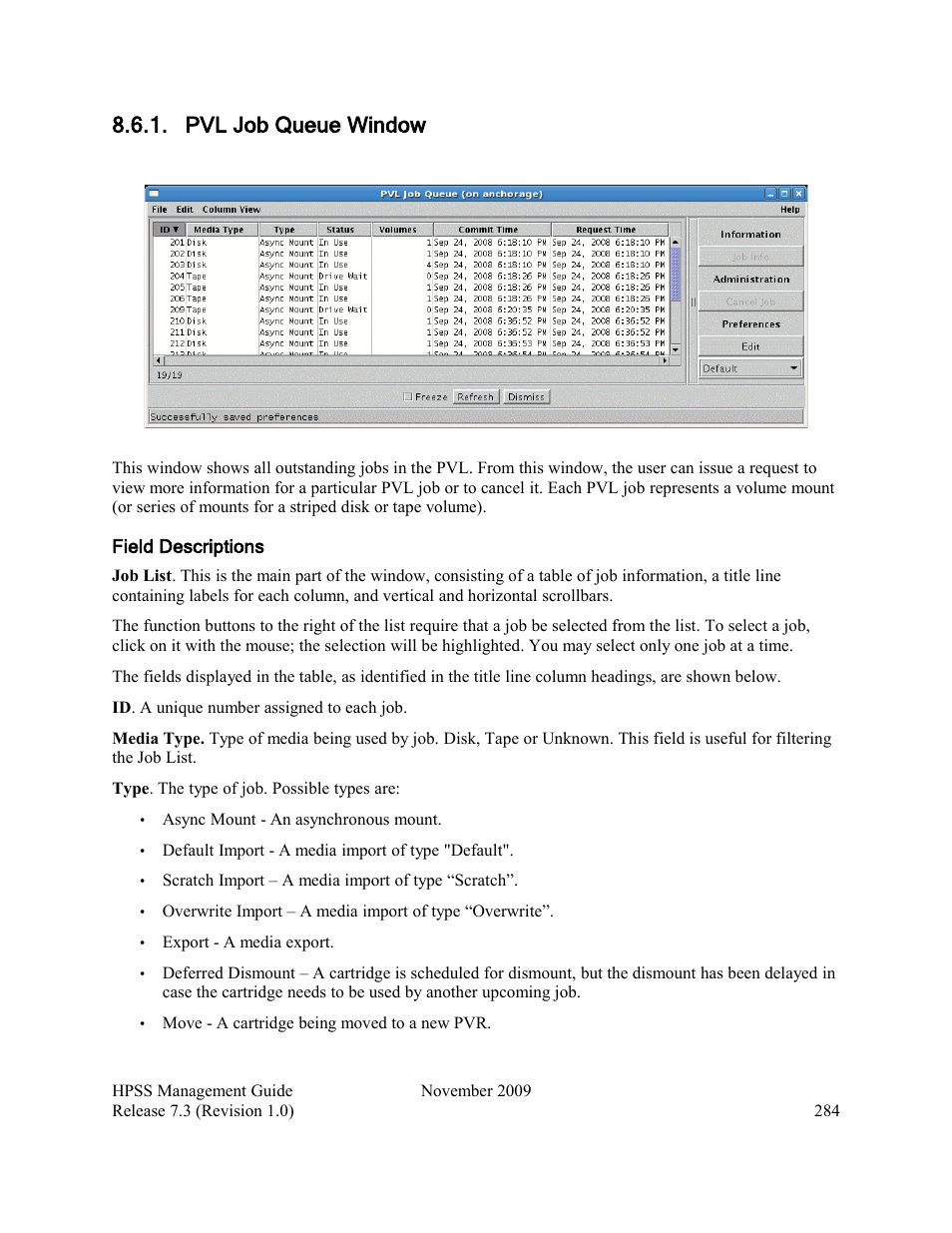 Pvl job queue window | IBM RELEASE 7.3 User Manual | Page 284 / 388