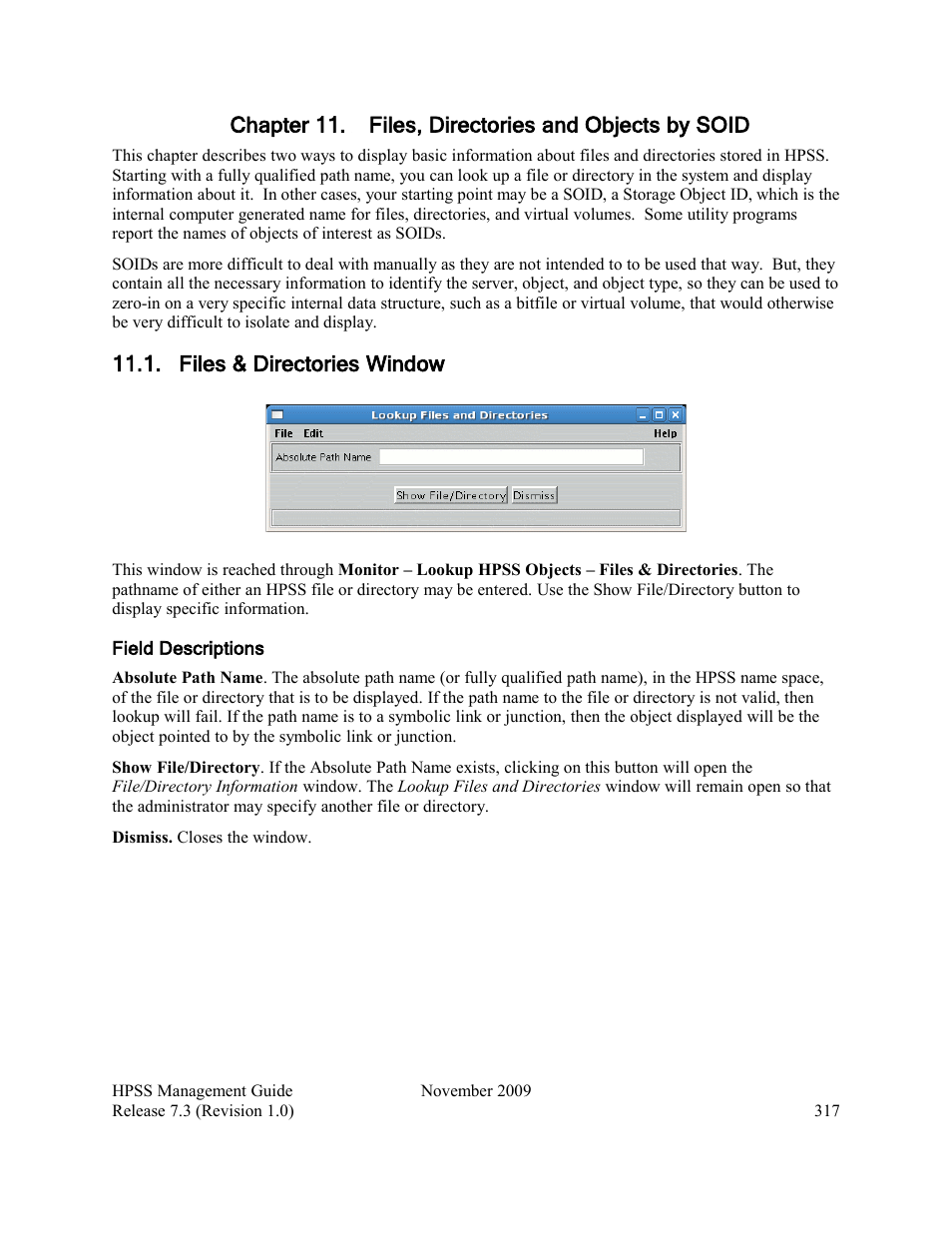 Chapter 11. files, directories and objects by soid, Files & directories window | IBM RELEASE 7.3 User Manual | Page 317 / 388