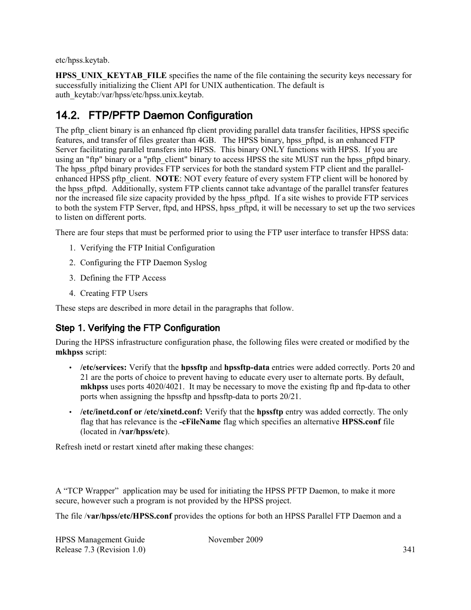 Ftp/pftp daemon configuration | IBM RELEASE 7.3 User Manual | Page 341 / 388