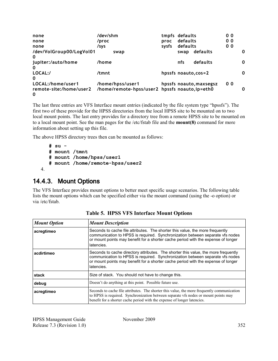 Mount options | IBM RELEASE 7.3 User Manual | Page 352 / 388
