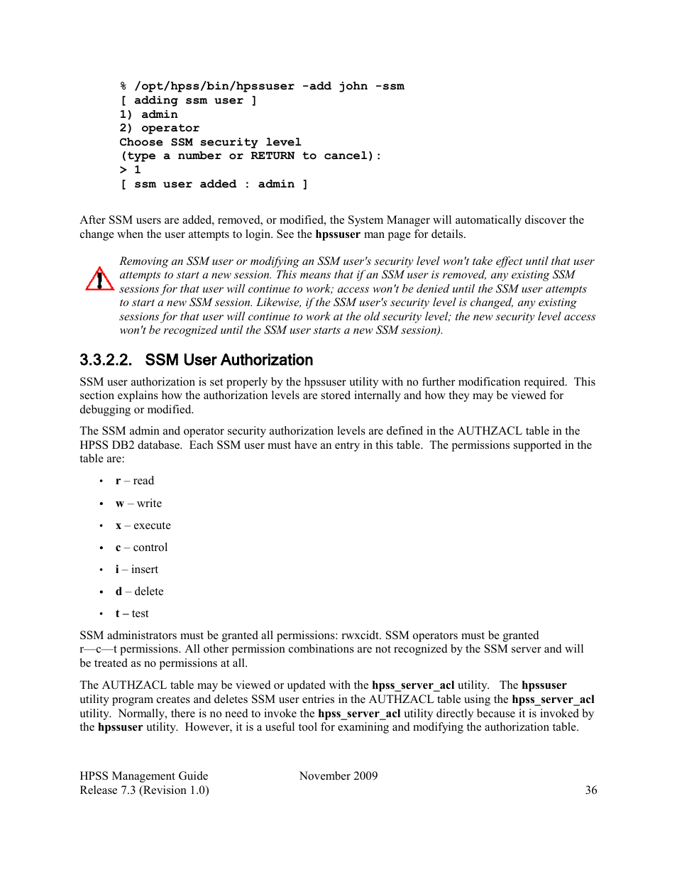 Ssm user authorization | IBM RELEASE 7.3 User Manual | Page 36 / 388