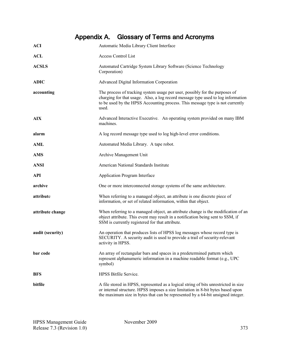 Appendix a. glossary of terms and acronyms | IBM RELEASE 7.3 User Manual | Page 373 / 388