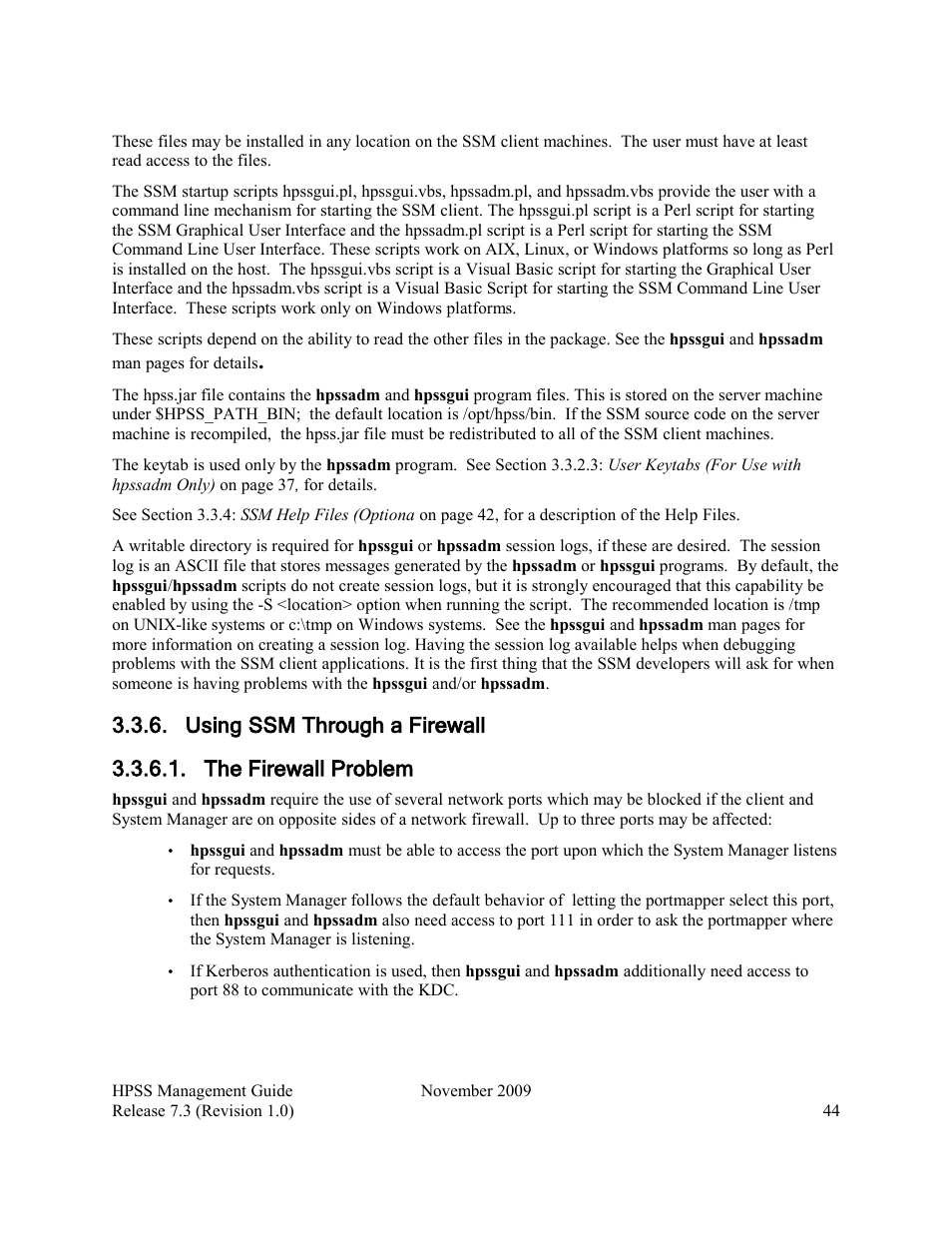Using ssm through a firewall, The firewall problem | IBM RELEASE 7.3 User Manual | Page 44 / 388