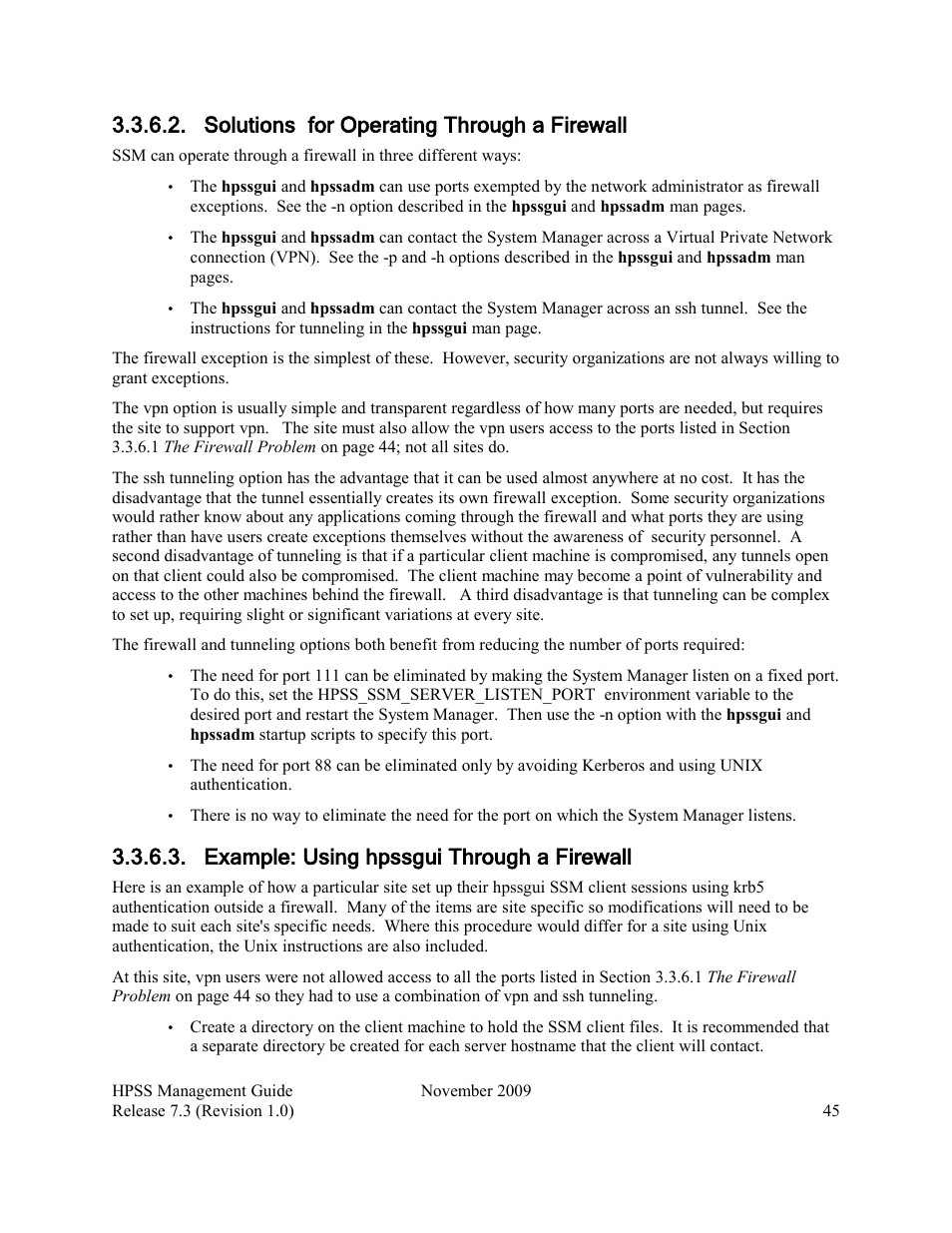 Solutions for operating through a firewall, Example: using hpssgui through a firewall | IBM RELEASE 7.3 User Manual | Page 45 / 388