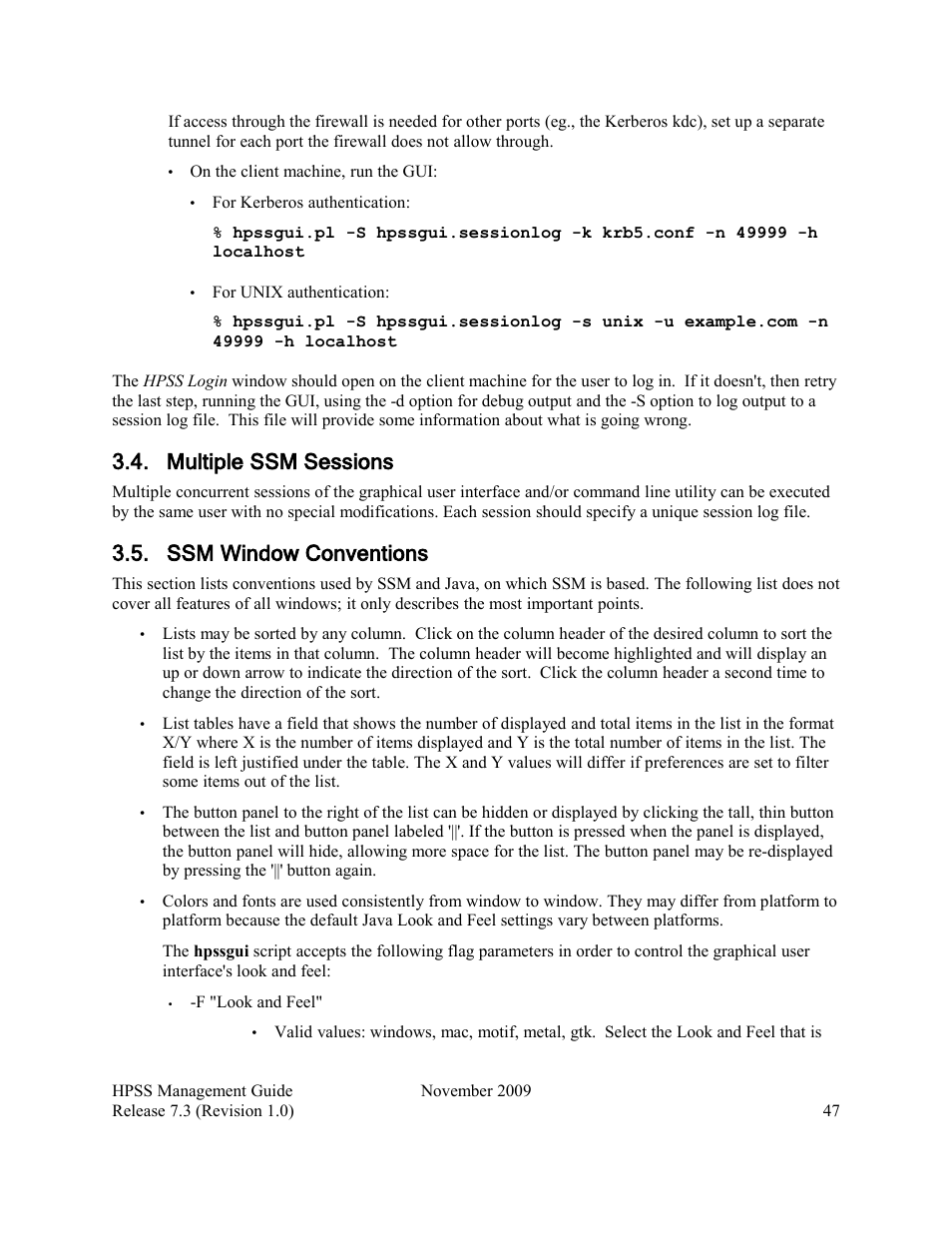 Multiple ssm sessions, Ssm window conventions | IBM RELEASE 7.3 User Manual | Page 47 / 388