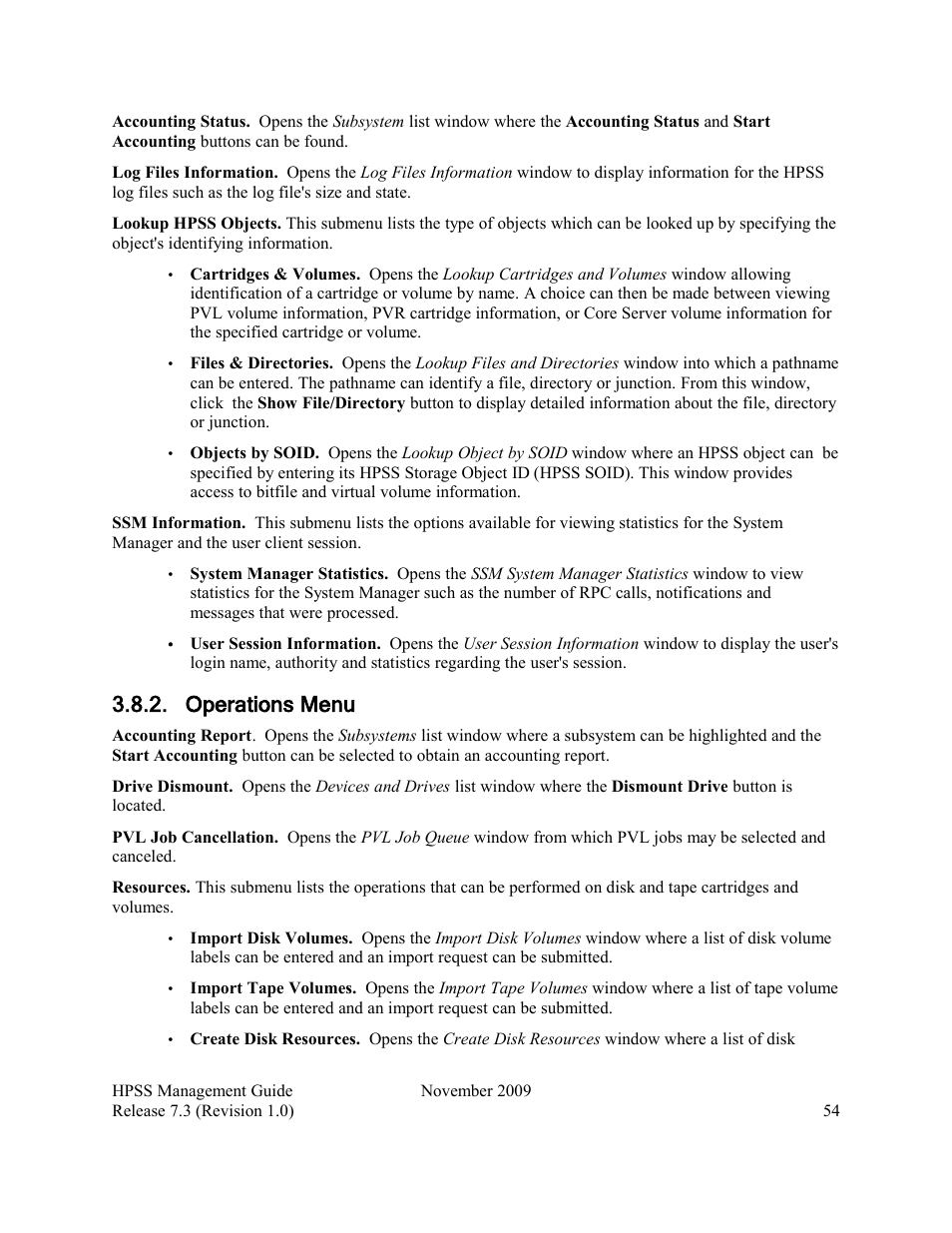 Operations menu | IBM RELEASE 7.3 User Manual | Page 54 / 388