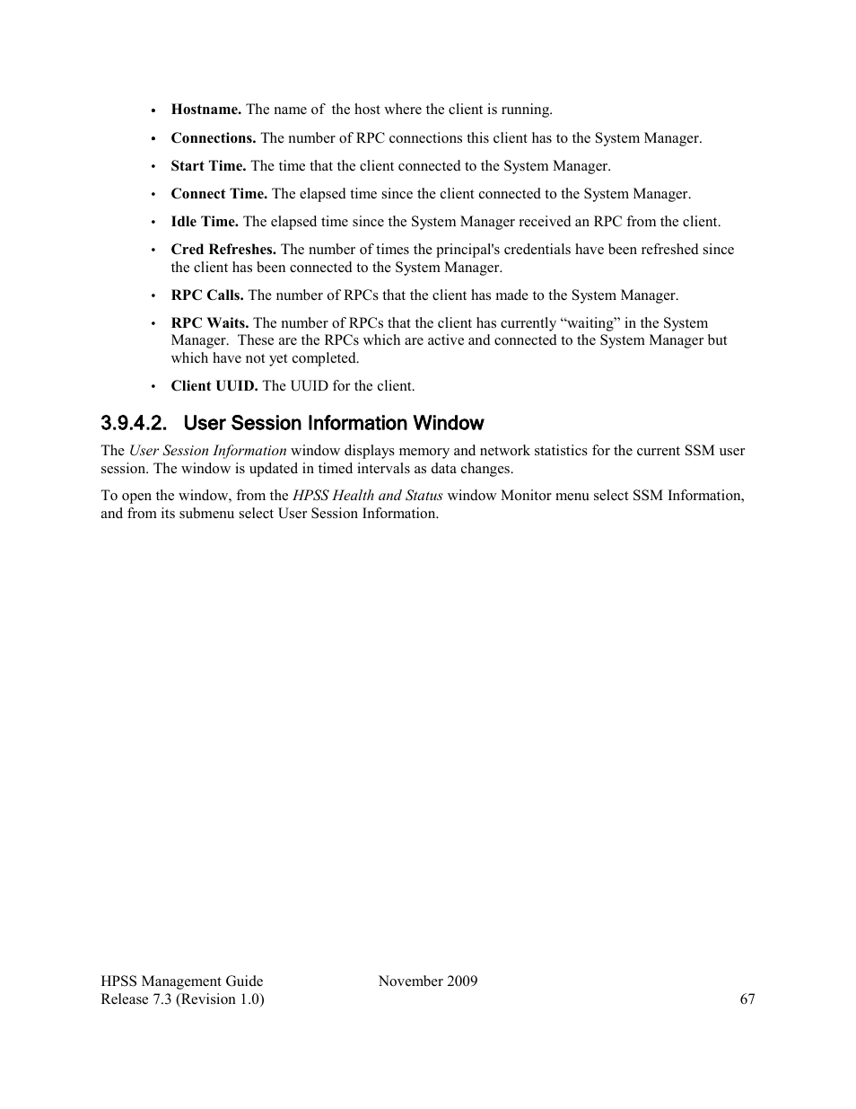 User session information window | IBM RELEASE 7.3 User Manual | Page 67 / 388
