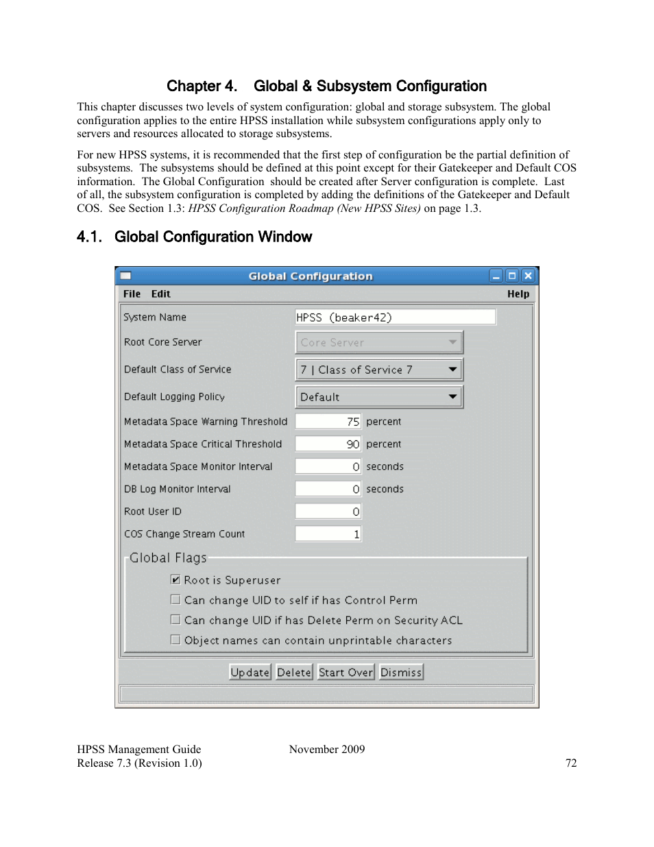 Chapter 4. global & subsystem configuration, Global configuration window | IBM RELEASE 7.3 User Manual | Page 72 / 388