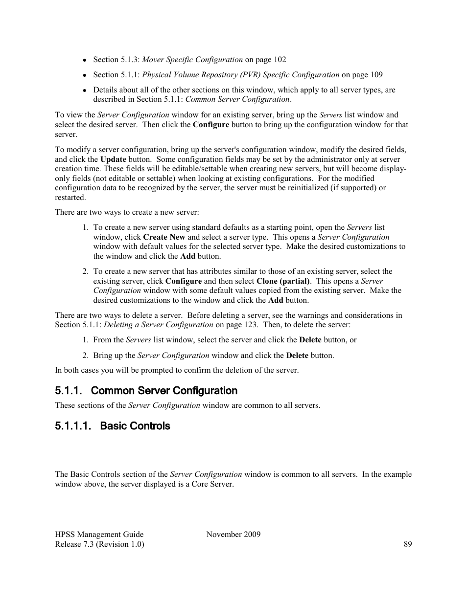 Common server configuration, Basic controls | IBM RELEASE 7.3 User Manual | Page 89 / 388