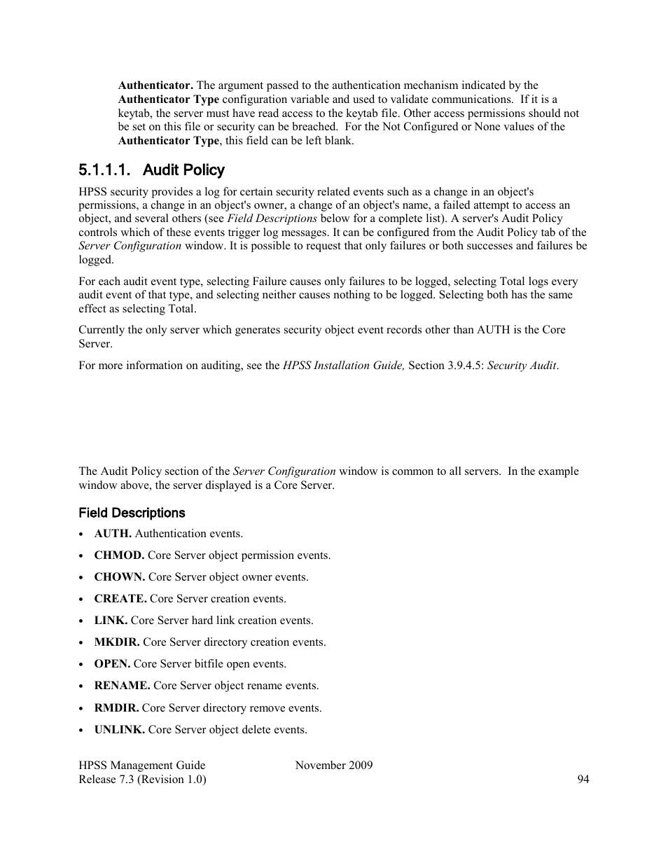Audit policy | IBM RELEASE 7.3 User Manual | Page 94 / 388