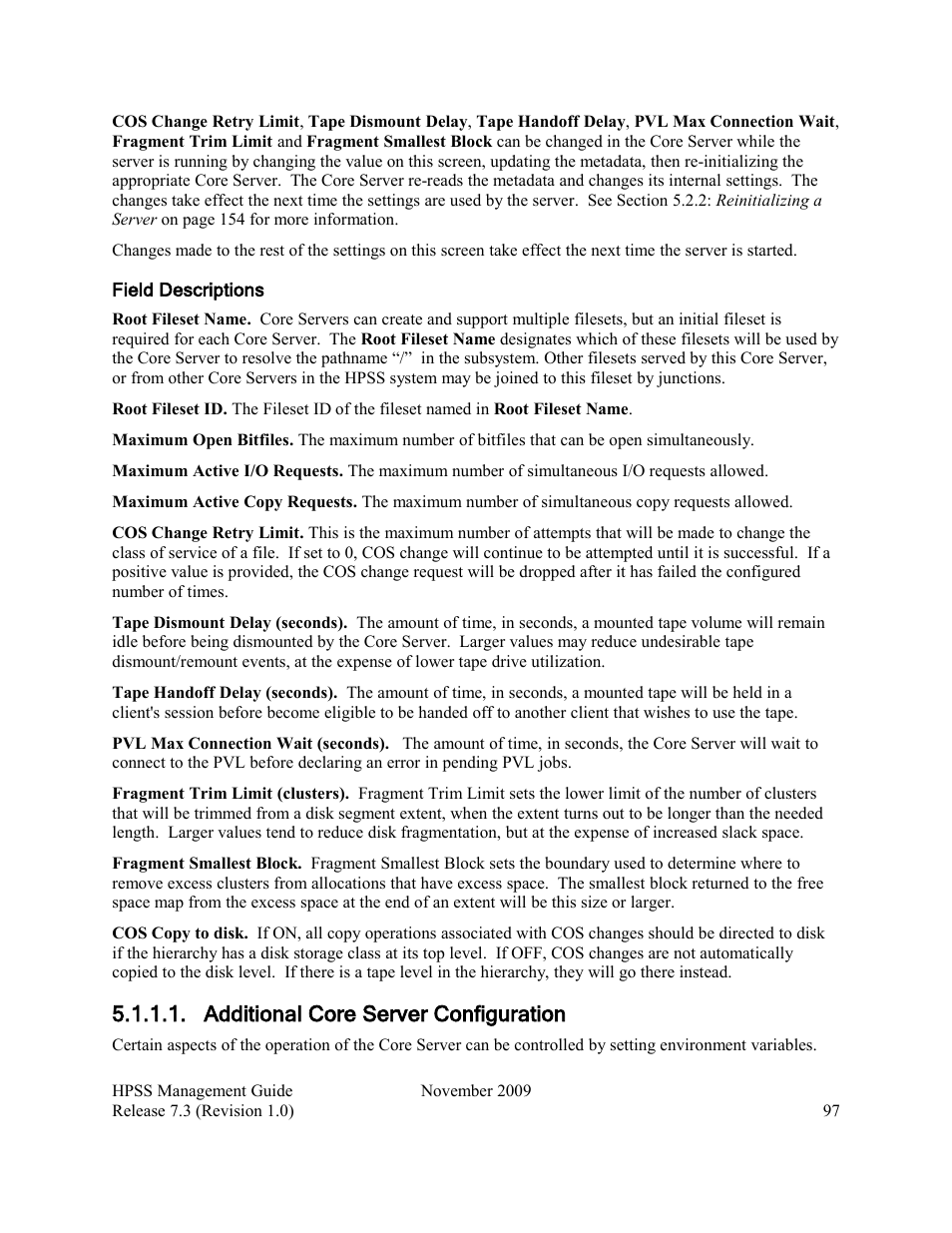 Additional core server configuration | IBM RELEASE 7.3 User Manual | Page 97 / 388