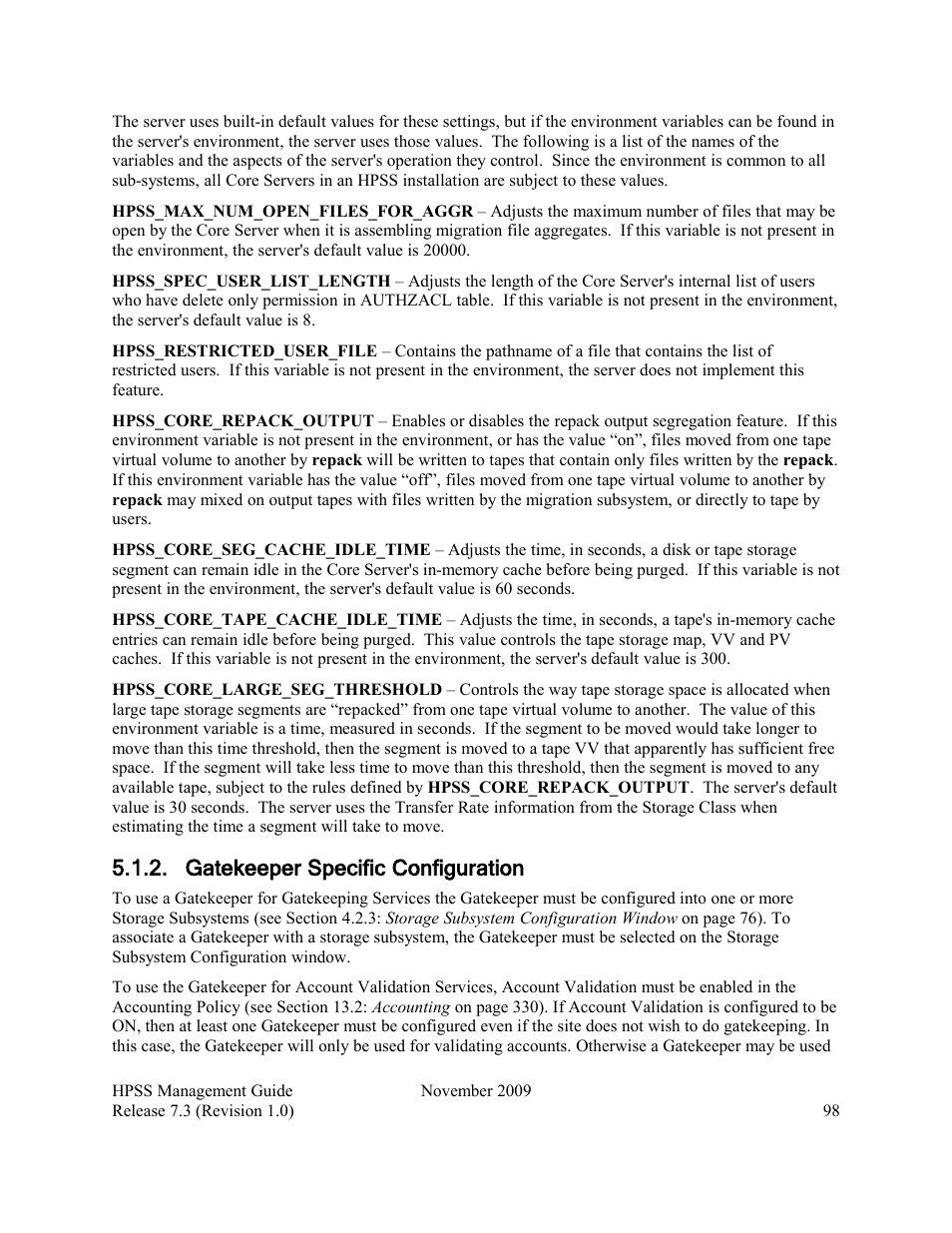 Gatekeeper specific configuration | IBM RELEASE 7.3 User Manual | Page 98 / 388
