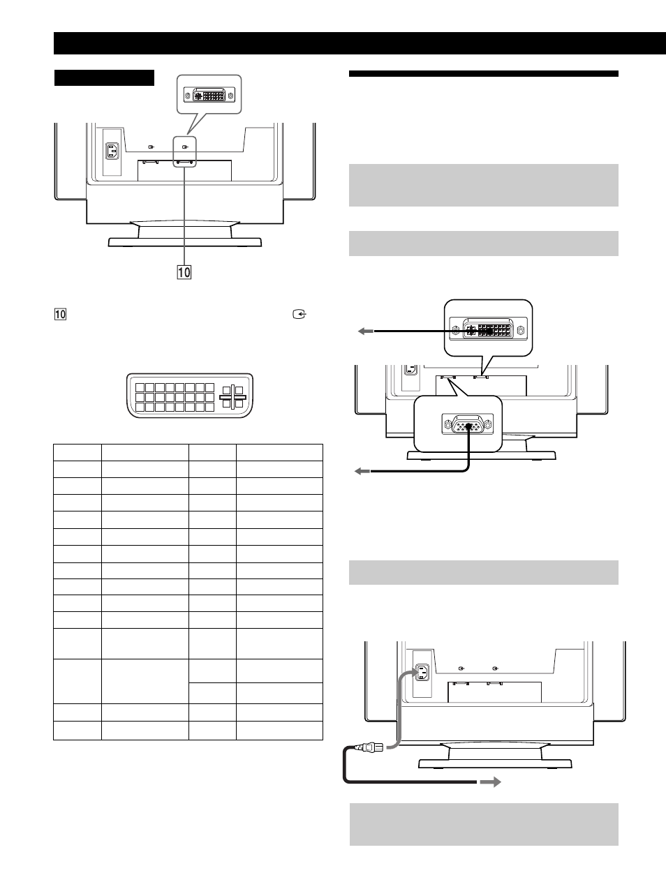 Installazione, Operazioni preliminari, Punto 3: collegare il cavo di alimentazione | Punto 4: accendere il monitor ed il computer, Parte posteriore | IBM P260 User Manual | Page 100 / 130