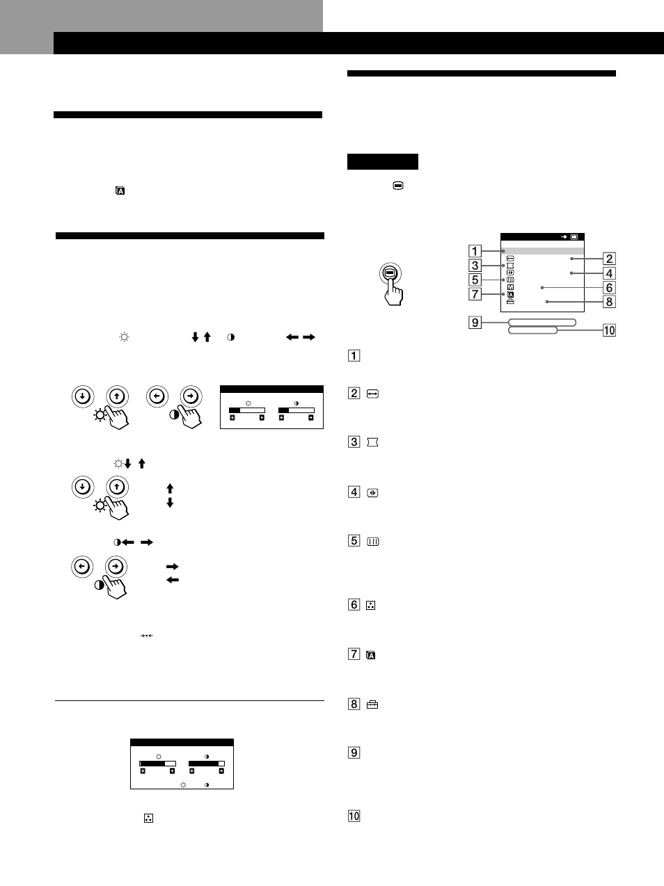 Customizing your monitor, Adjusting the picture brightness and contrast, Introducing the on-screen display system | Selecting the on-screen display language | IBM P260 User Manual | Page 14 / 130