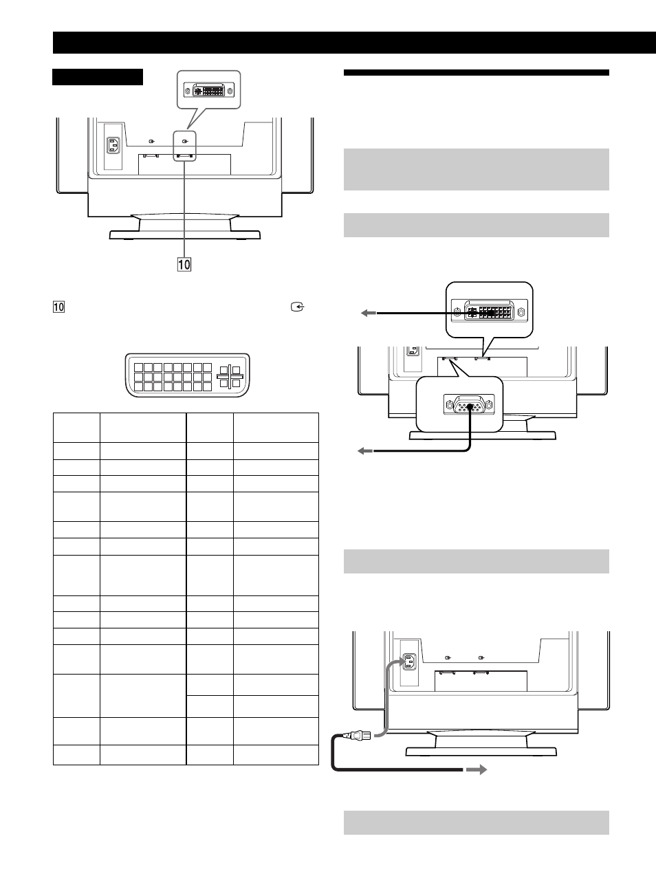 Instalación, Procedimientos iniciales, Paso 3: conecte el cable de alimentación | Paso 4: encienda el monitor y el ordenador, Parte posterior | IBM P260 User Manual | Page 78 / 130