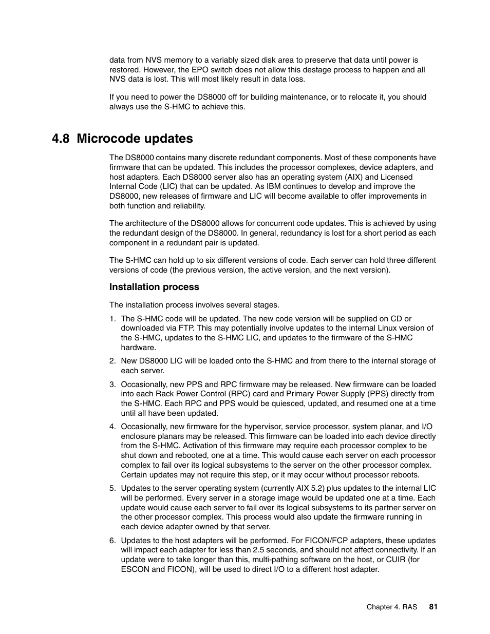 8 microcode updates, Microcode updates | IBM DS8000 User Manual | Page 103 / 450