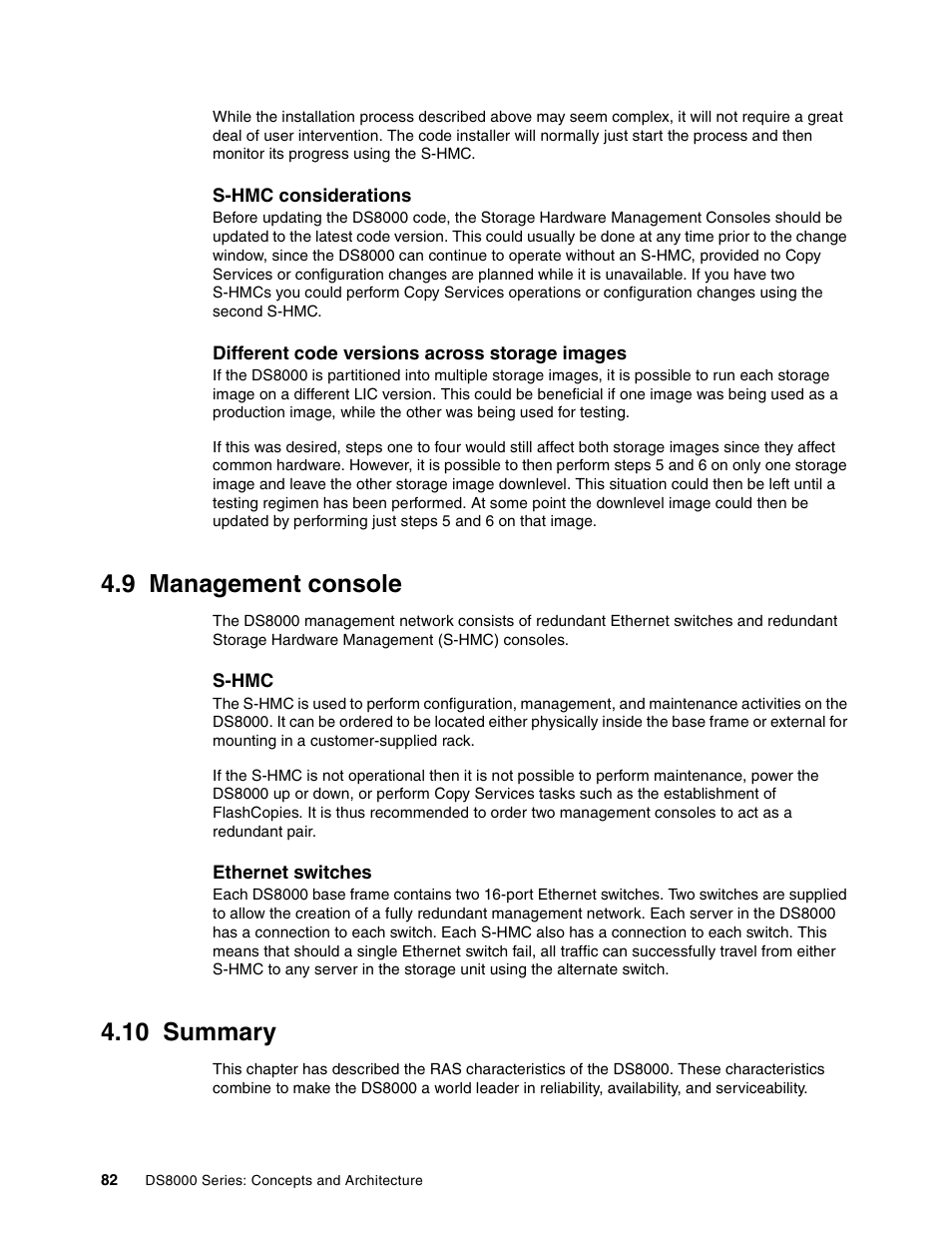 9 management console, 10 summary, 9 management console 4.10 summary | Management console | IBM DS8000 User Manual | Page 104 / 450