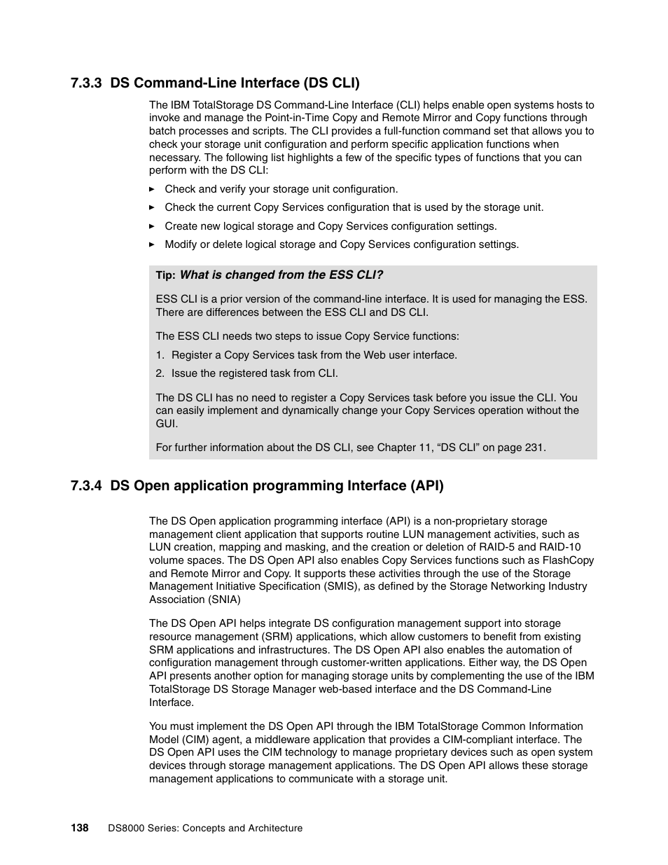 3 ds command-line interface (ds cli), 4 ds open application programming interface (api) | IBM DS8000 User Manual | Page 160 / 450