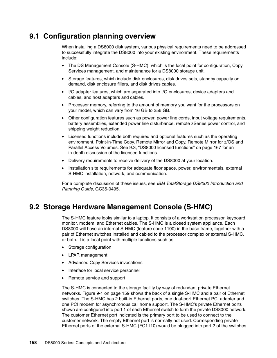 1 configuration planning overview, 2 storage hardware management console (s-hmc), Configuration planning overview | Storage hardware management console (s-hmc) | IBM DS8000 User Manual | Page 180 / 450