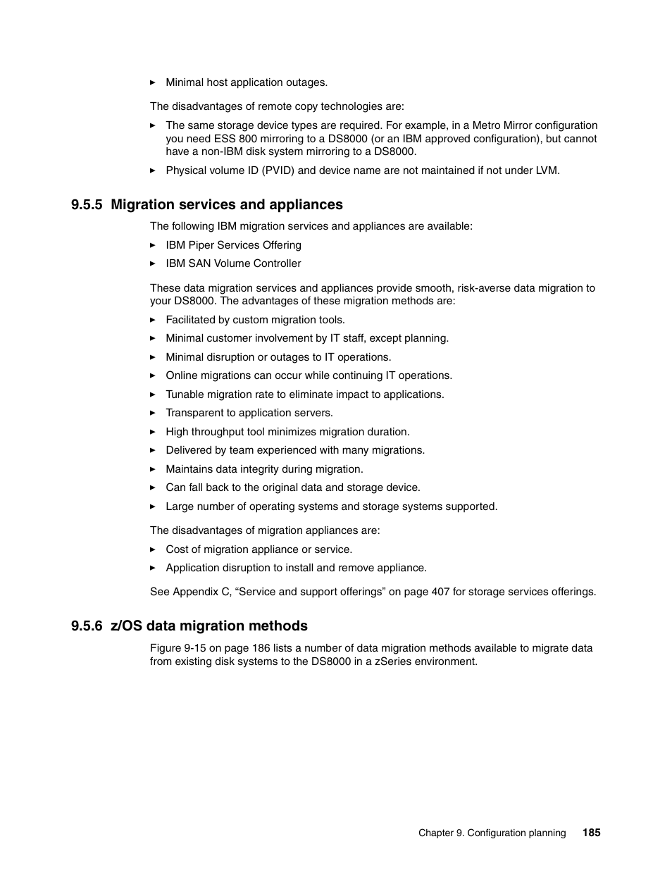 5 migration services and appliances, 6 z/os data migration methods | IBM DS8000 User Manual | Page 207 / 450