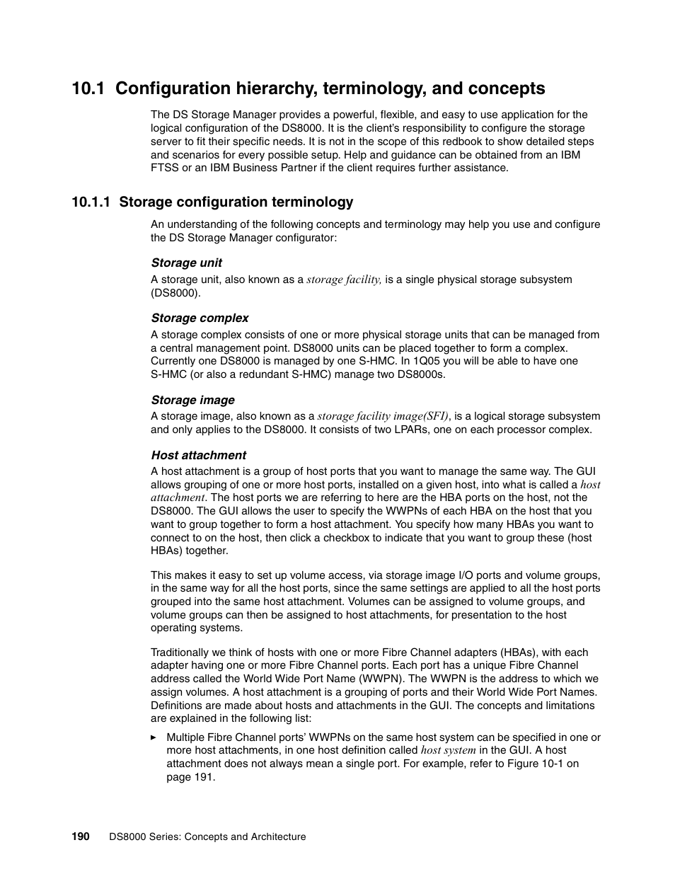 1 storage configuration terminology, Configuration hierarchy, terminology, and concepts | IBM DS8000 User Manual | Page 212 / 450