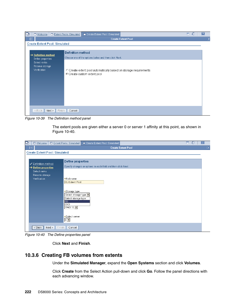 6 creating fb volumes from extents | IBM DS8000 User Manual | Page 244 / 450