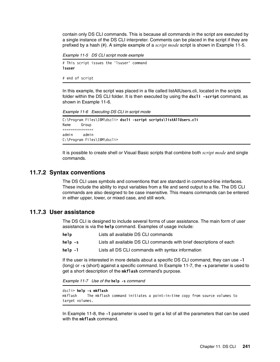 2 syntax conventions, 3 user assistance, 2 syntax conventions 11.7.3 user assistance | IBM DS8000 User Manual | Page 263 / 450