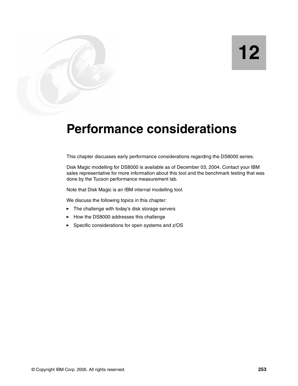 Chapter 12. performance considerations, Performance considerations | IBM DS8000 User Manual | Page 275 / 450