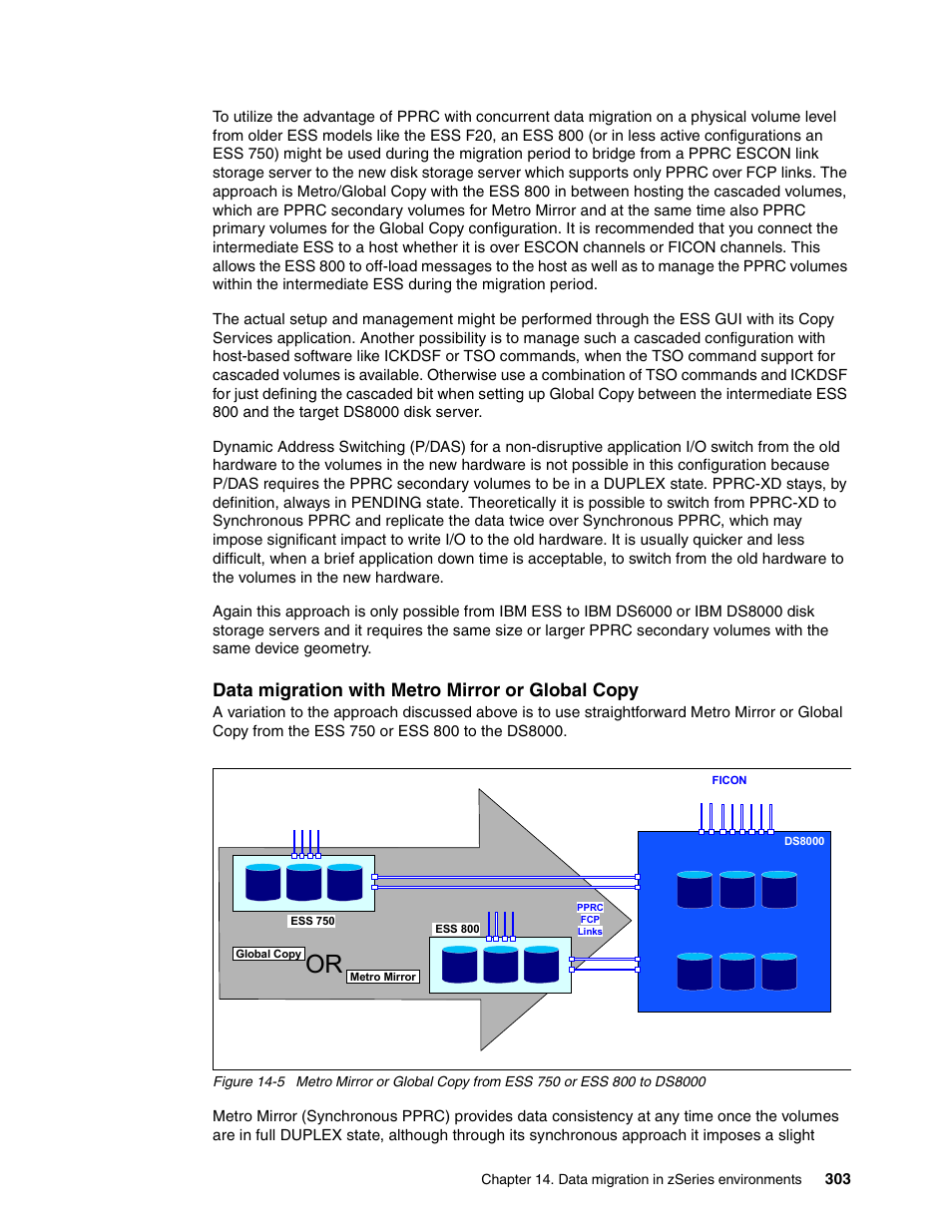 Data migration with metro mirror or global copy | IBM DS8000 User Manual | Page 325 / 450