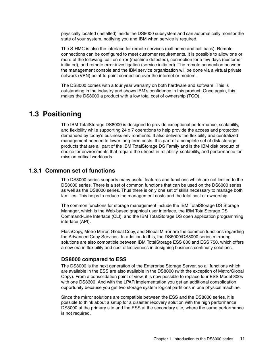 3 positioning, 1 common set of functions | IBM DS8000 User Manual | Page 33 / 450