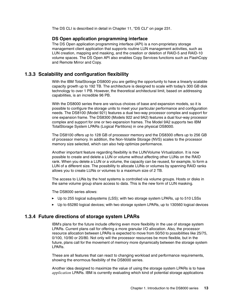 3 scalability and configuration flexibility, 4 future directions of storage system lpars | IBM DS8000 User Manual | Page 35 / 450