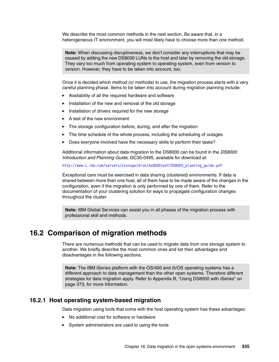 2 comparison of migration methods, 1 host operating system-based migration | IBM DS8000 User Manual | Page 357 / 450