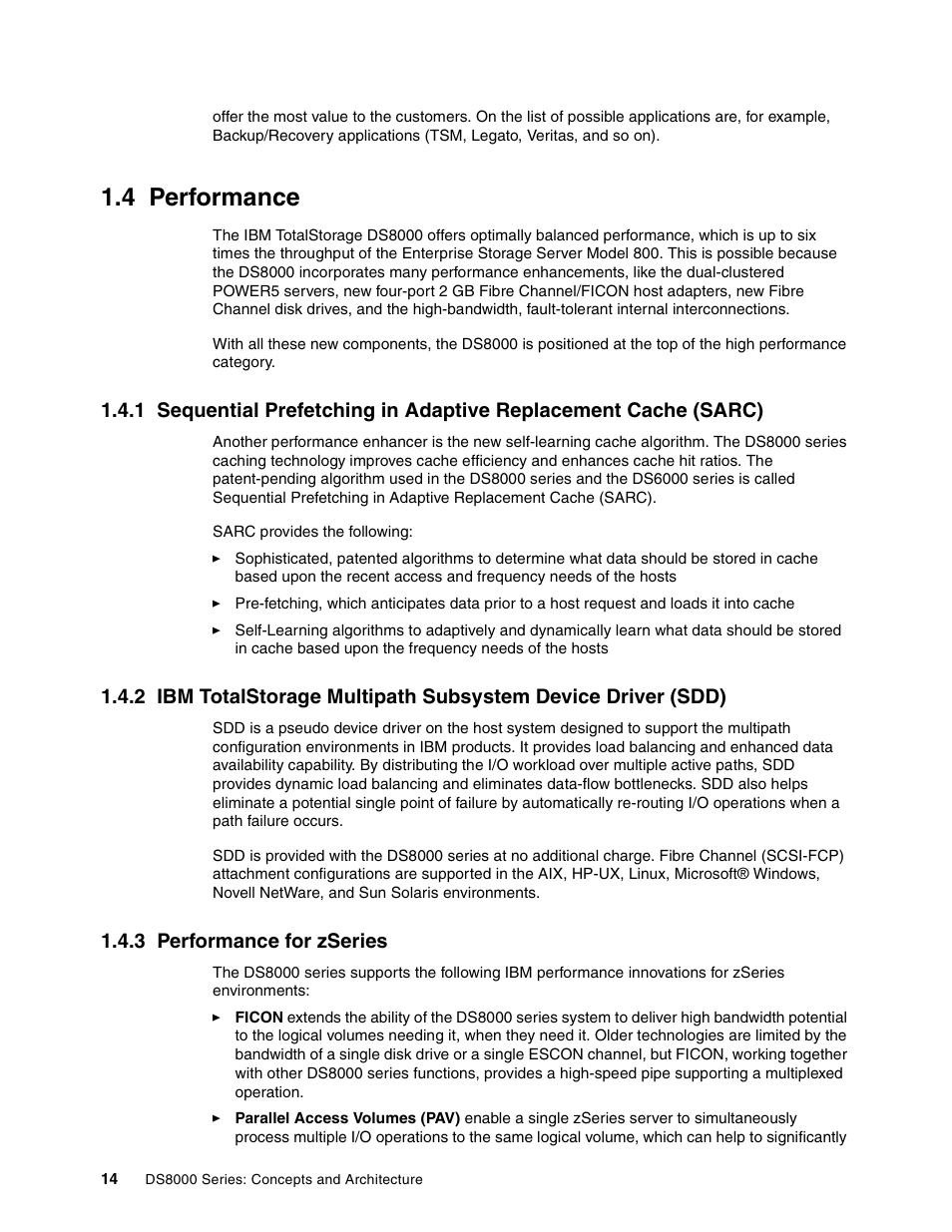 4 performance, 3 performance for zseries | IBM DS8000 User Manual | Page 36 / 450