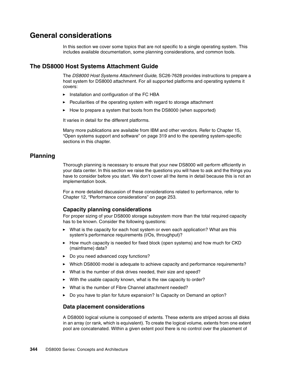 General considerations, The ds8000 host systems attachment guide, Planning | The ds8000 host systems attachment guide planning | IBM DS8000 User Manual | Page 366 / 450