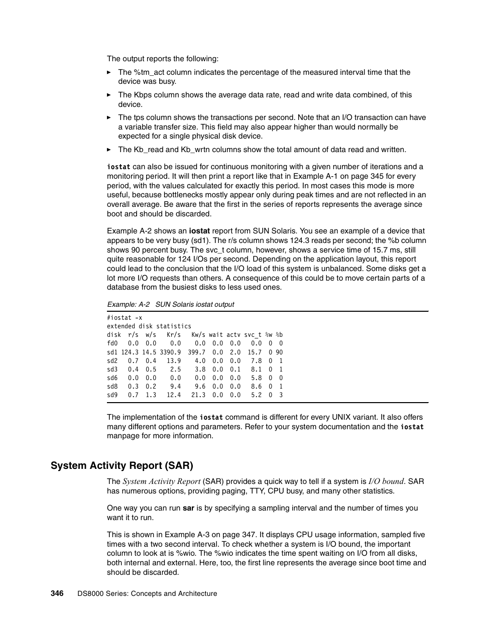 System activity report (sar) | IBM DS8000 User Manual | Page 368 / 450