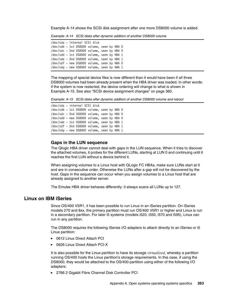 Linux on ibm iseries | IBM DS8000 User Manual | Page 385 / 450