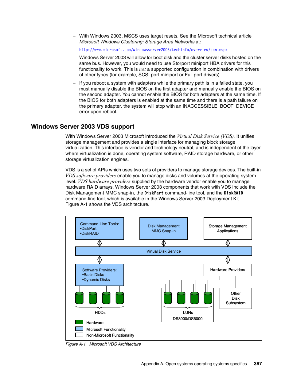 Windows server 2003 vds support | IBM DS8000 User Manual | Page 389 / 450