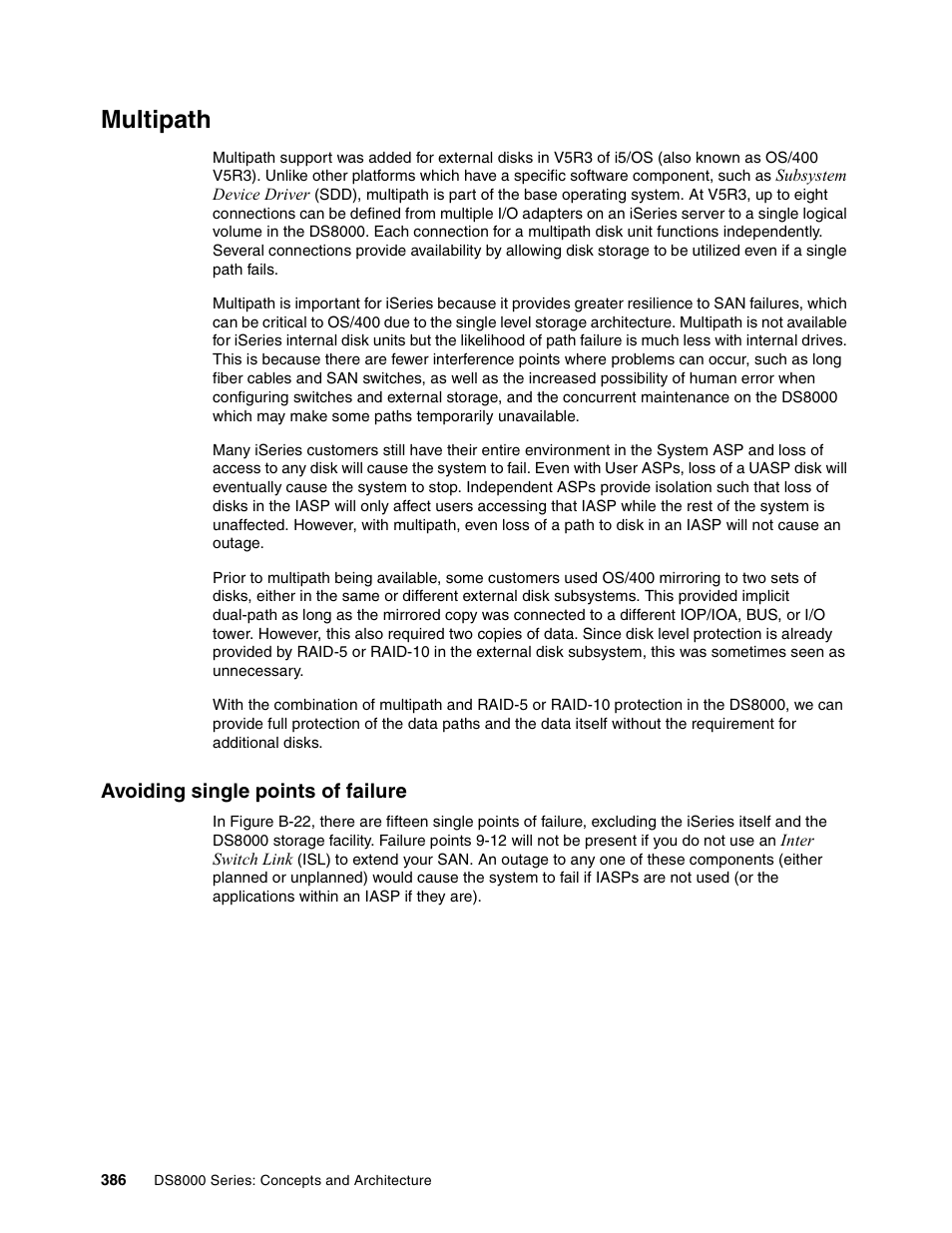 Multipath, Avoiding single points of failure | IBM DS8000 User Manual | Page 408 / 450