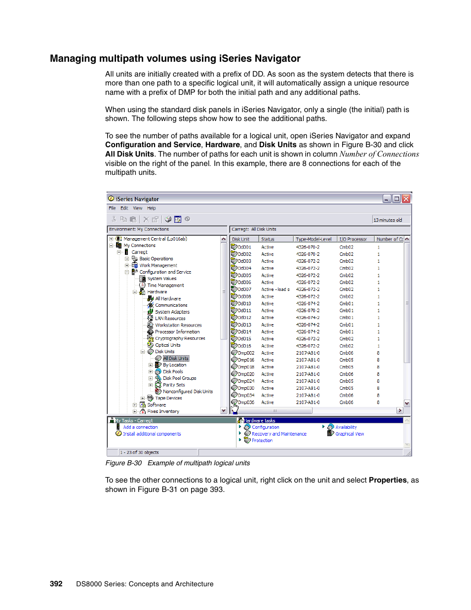 Managing multipath volumes using iseries navigator | IBM DS8000 User Manual | Page 414 / 450