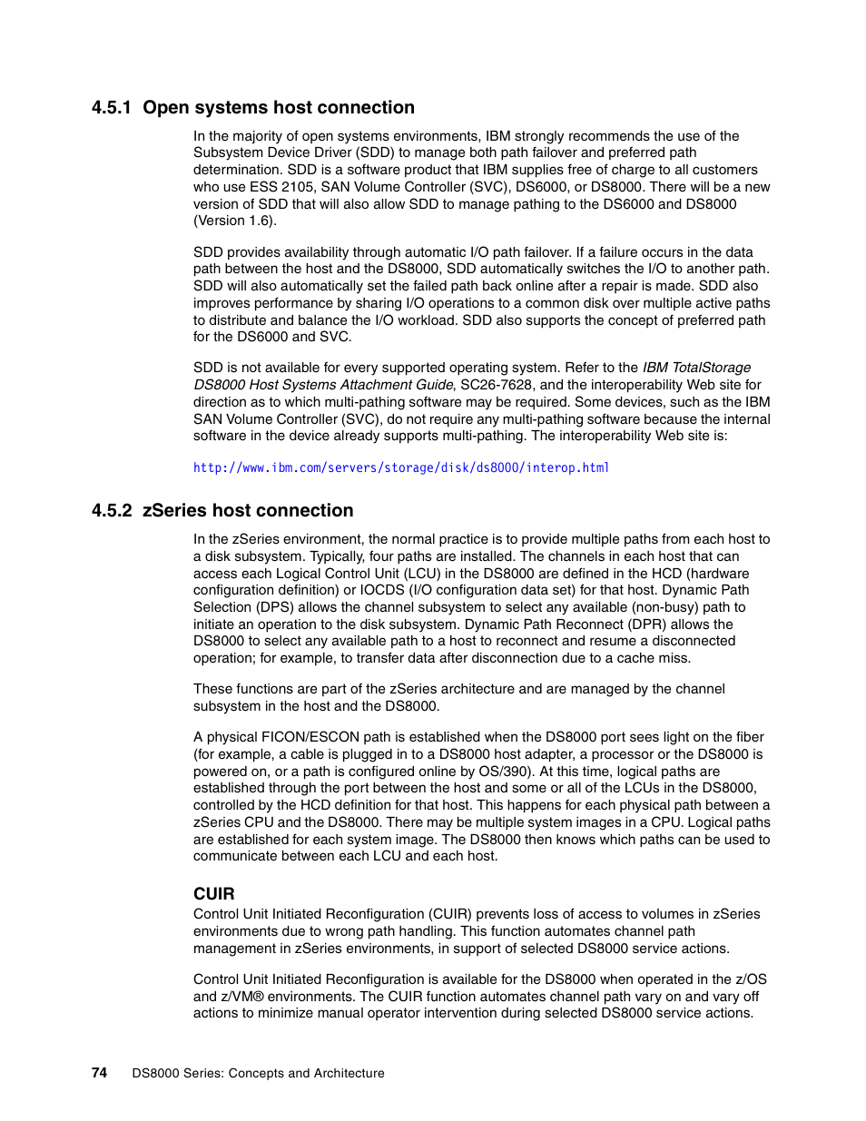 1 open systems host connection, 2 zseries host connection | IBM DS8000 User Manual | Page 96 / 450