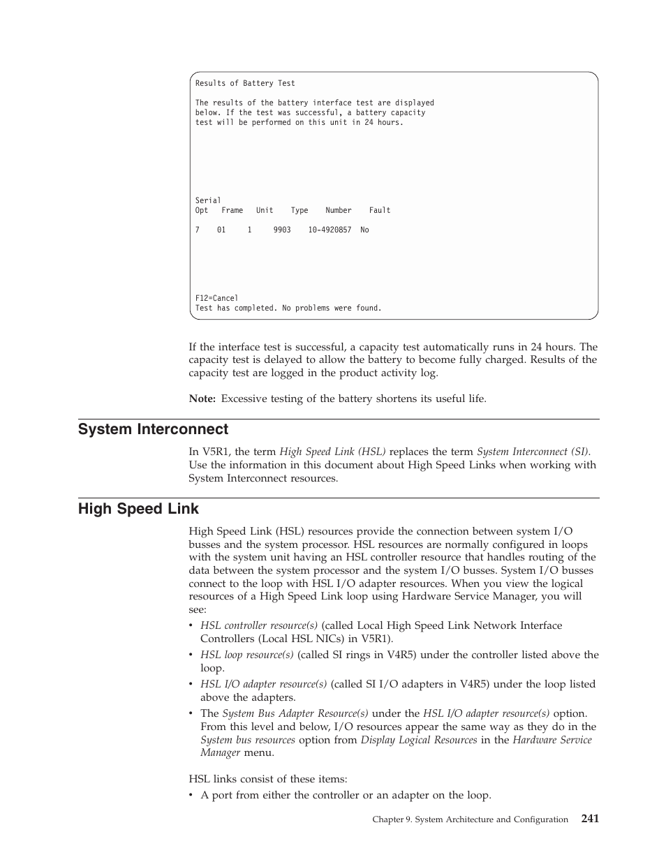 System interconnect, High speed link | IBM VERSION 5 SY44-5902-05 User Manual | Page 255 / 358