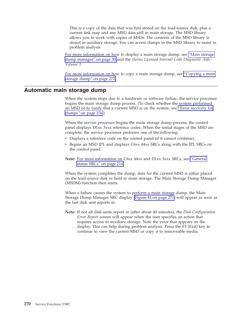 Automatic main storage dump | IBM VERSION 5 SY44-5902-05 User Manual | Page 284 / 358