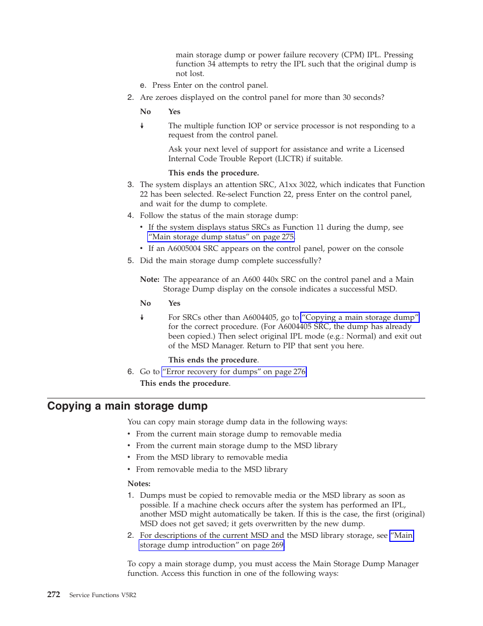 Copying a main storage dump | IBM VERSION 5 SY44-5902-05 User Manual | Page 286 / 358