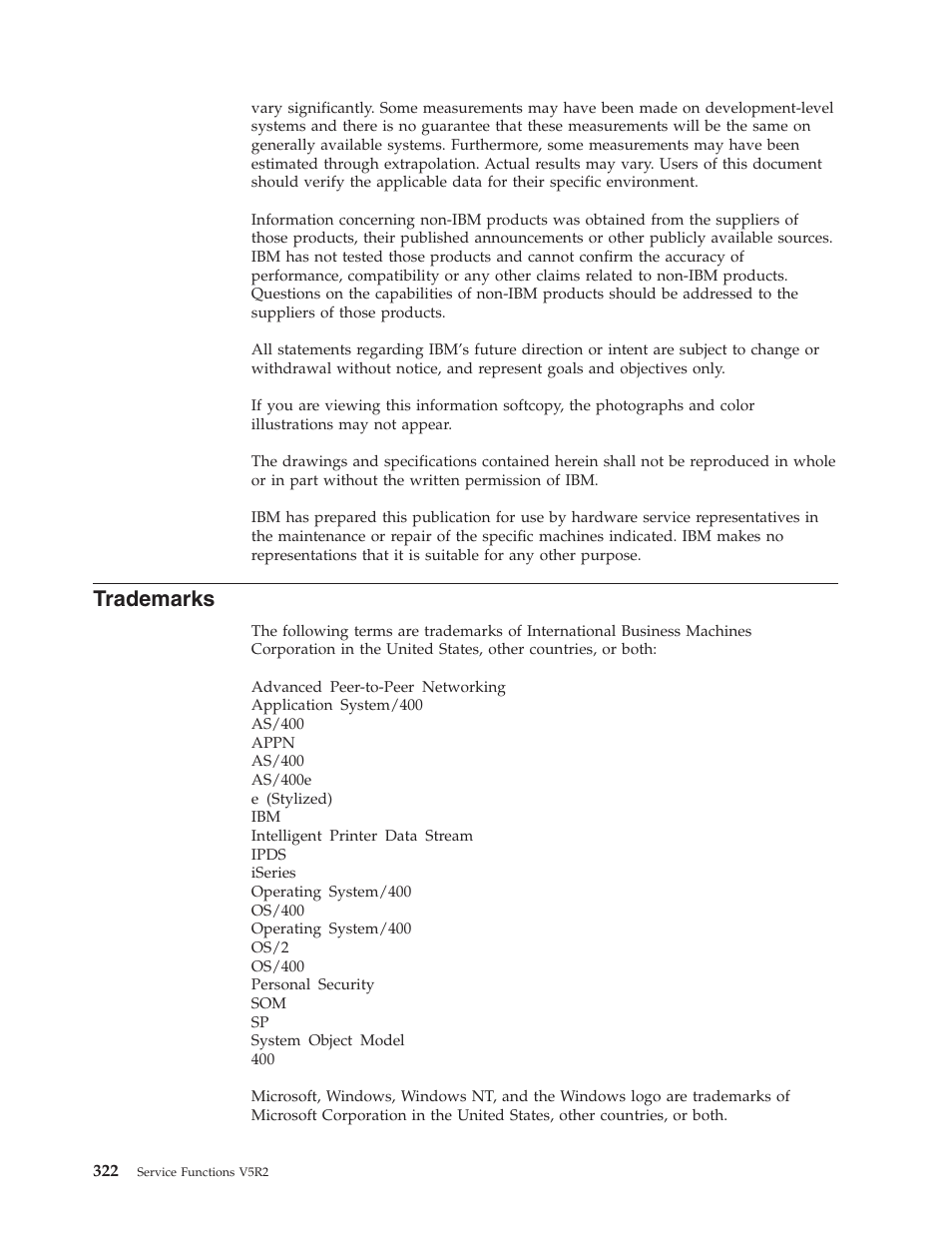Trademarks | IBM VERSION 5 SY44-5902-05 User Manual | Page 336 / 358