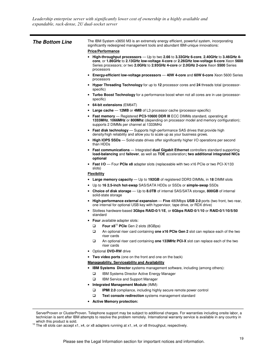 The bottom line | IBM X3650 M3 User Manual | Page 19 / 21
