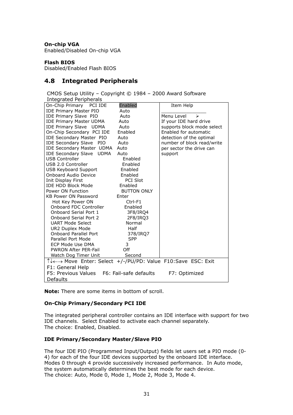 8 integrated peripherals | IBM PSB Form Factor Board SAGP-845EV User Manual | Page 31 / 48