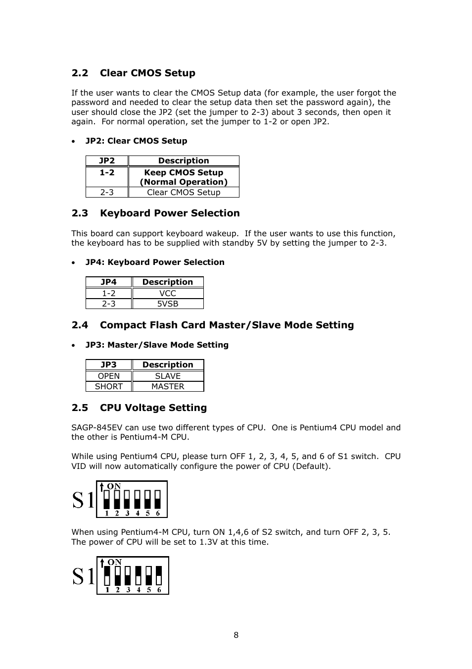 IBM PSB Form Factor Board SAGP-845EV User Manual | Page 8 / 48