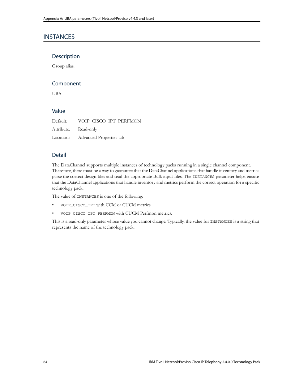 Instances | IBM CISCO R2E2 User Manual | Page 68 / 110